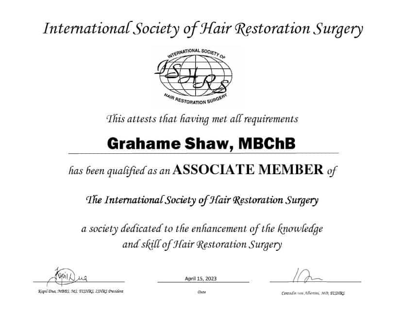 Dr-Grahame-Shaw-ISHRS - Hair Transplant London, UK