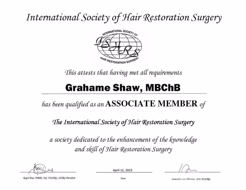 Dr-Grahame-Shaw-ISHRS - Hair Transplant London, UK